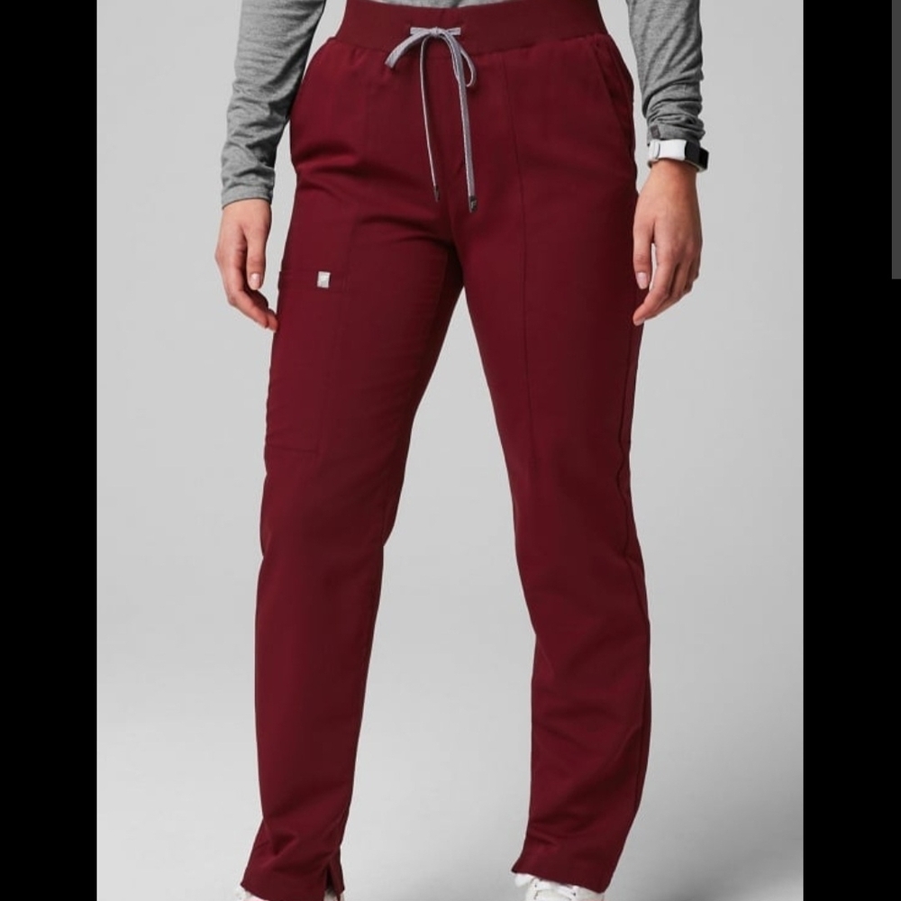 Fabletics Scrub Pants Womens Size M Wine Red Maroon Cargo Pocket